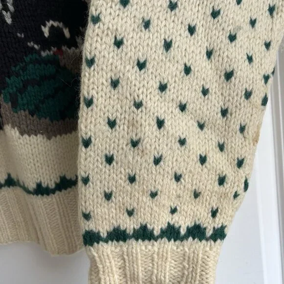 Vtg LL Bean Ragg Wool Dog Boot Sweater Intarsia Puppy Labrador L Cottage Preppy - Picture 4 of 11